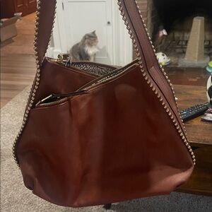 INC International Concepts Brown Studded Shoulder Bag